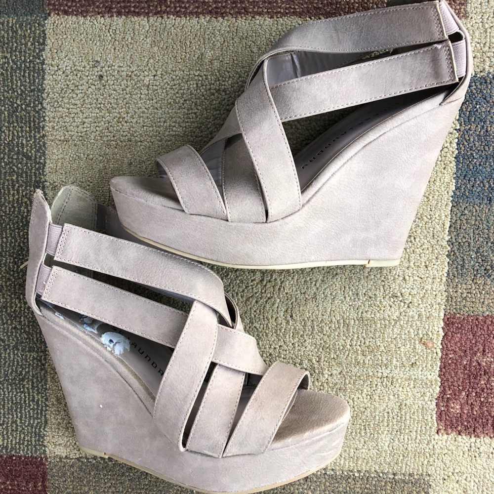 Beige wedges